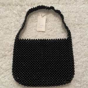 A New Day Black Beaded Bag NWT